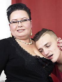 Naughty mature bbw playing with her toy boy