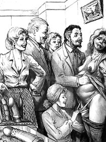 Art - Vintage drawings mature BDSM torture and humiliation