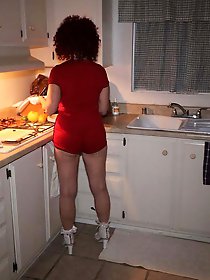 Smiling mature hellcat in ideal shape