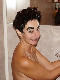 Delightful old prostitute takes off provocative panties